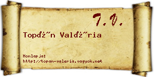 Topán Valéria névjegykártya